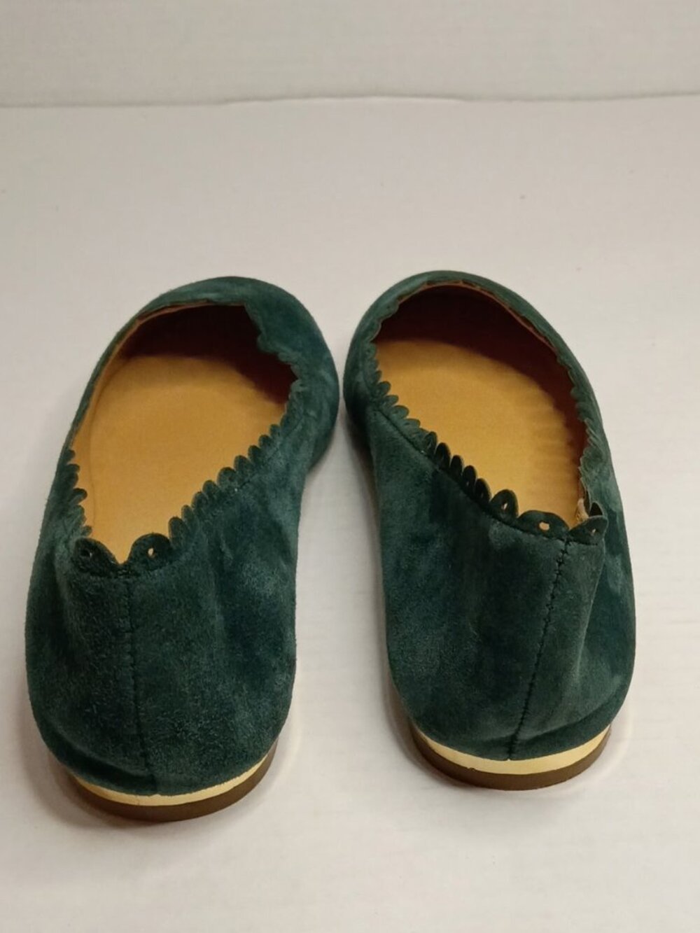 Talbots Penelope Teal Suede Scalloped Ballet Flats Size Women's 6.5M - Picture 6 of 10